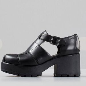 VAGABOND Dion Buckle size 39 black leather woman's platform sandal shoes